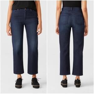 EILEEN FISHER Utility Blue Ankle-Length Straight Leg Soft Comfy Jeans Size XS